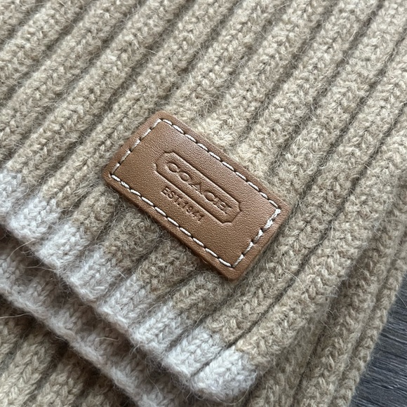 Coach Ribbed Cashmere/Wool Scarf - Picture 3 of 4